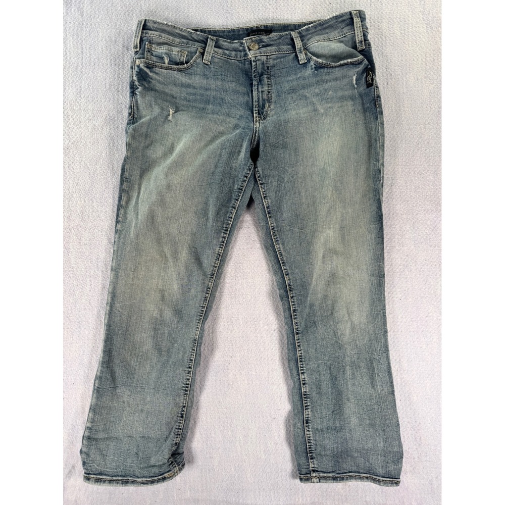 Silver Jeans Co Suki Capri Light Wash Denim Jeans W32 L22.5 L43916SJL276